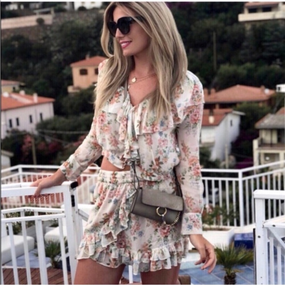 Zara 2 piece Ruffle Cottage Core Romantic Set - Picture 2 of 12
